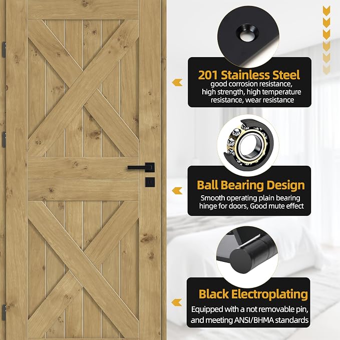 18-Pack 4 inch X 4 inch Black Door Hinge Heavy Duty - Image 4