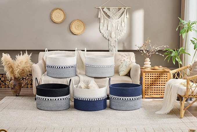 KAKAMAY Large Blanket Basket - Image 7