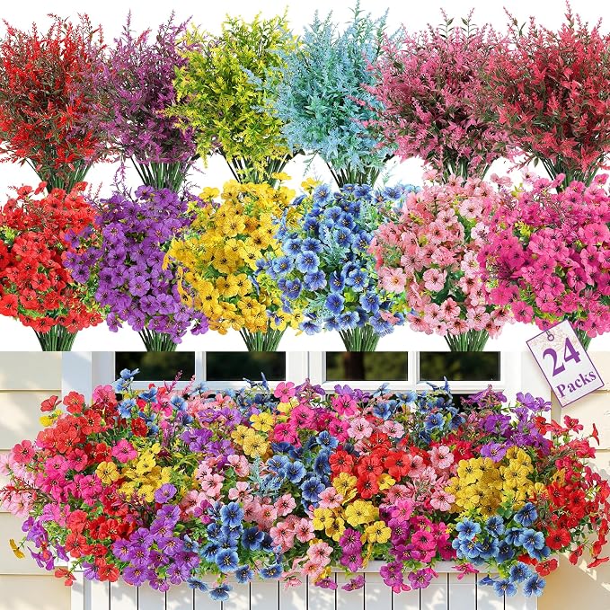 SHareconn 24 Bundles Artificial Flowers by SHareconn