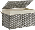 SONGMICS Storage Basket with Lid, Woven Blanket Storage Bin with Handles by Unknown