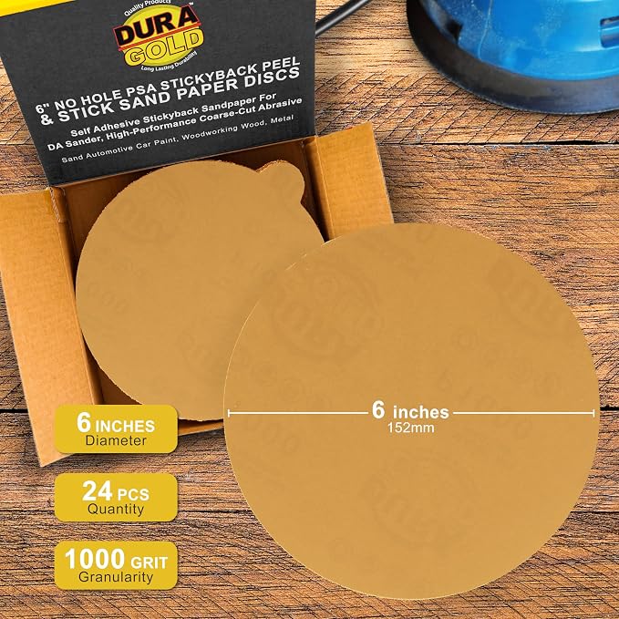 Dura-Gold Premium 6" Gold PSA Sanding Discs - Image 2