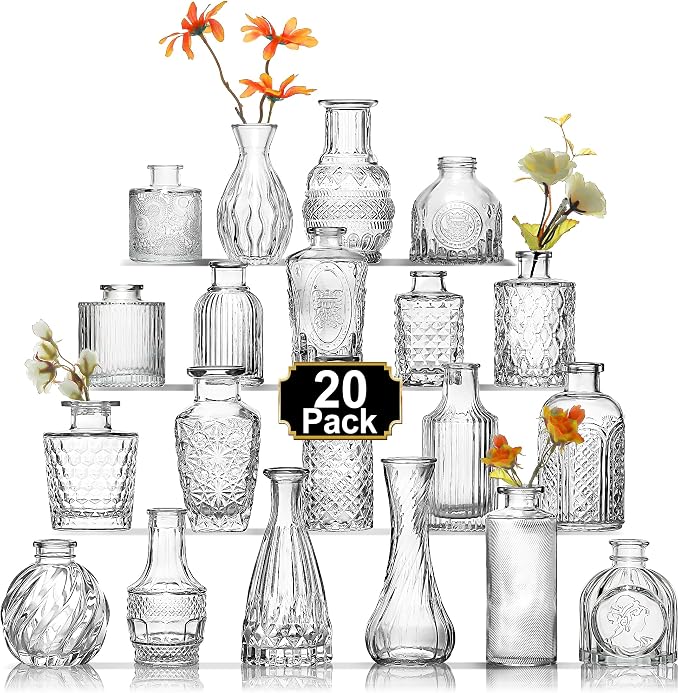 Arme Glass Bud vases in Bulk，Small Glass Flower Vase by Arme