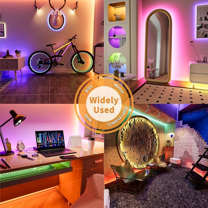 PAUTIX 5V USB RGB COB LED Strip Light 4.92ft/1.5m Color Changing Strip Lights - Image 7
