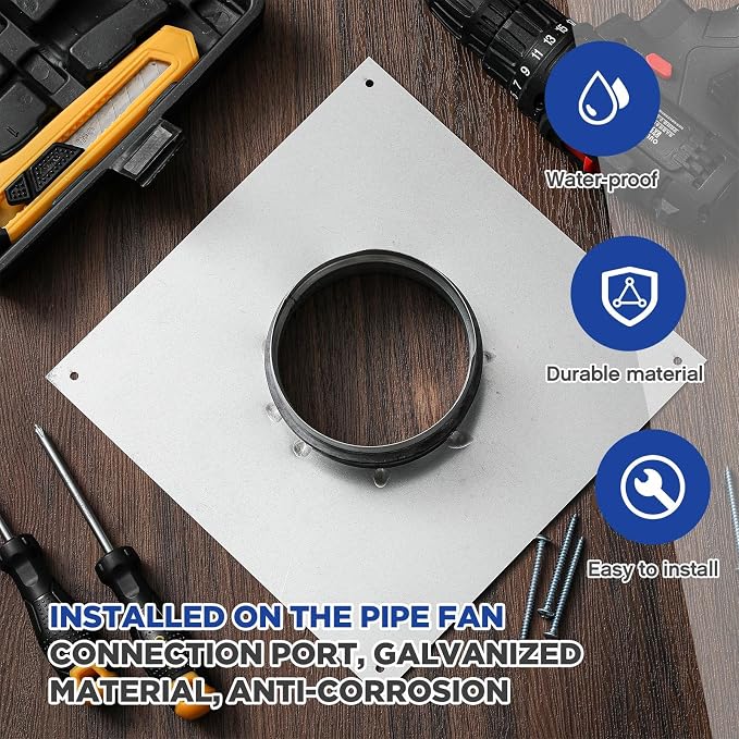 Zonon 4 Inch Duct Connector Flange Galvanized Steel Dryer Vent Connector - Image 5