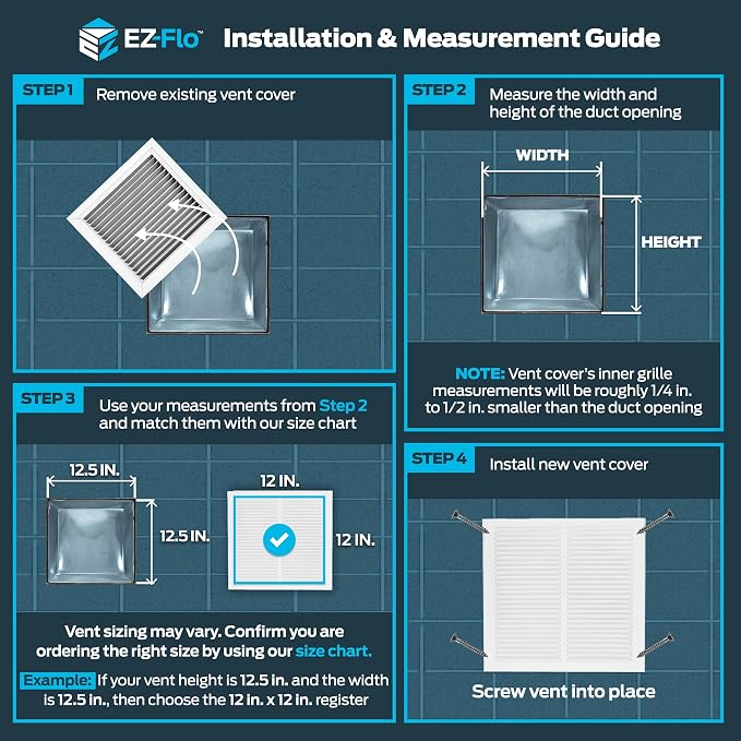 EZ-FLO 12 x 12 Inch Return Air Vent Cover - Image 3