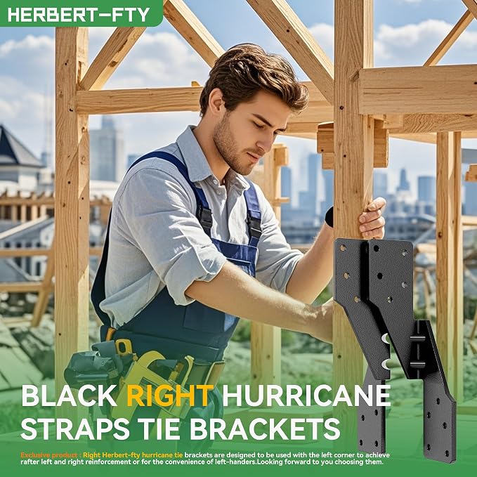 Black Right Hurricane Brackets, Hurricane Ties - Image 2