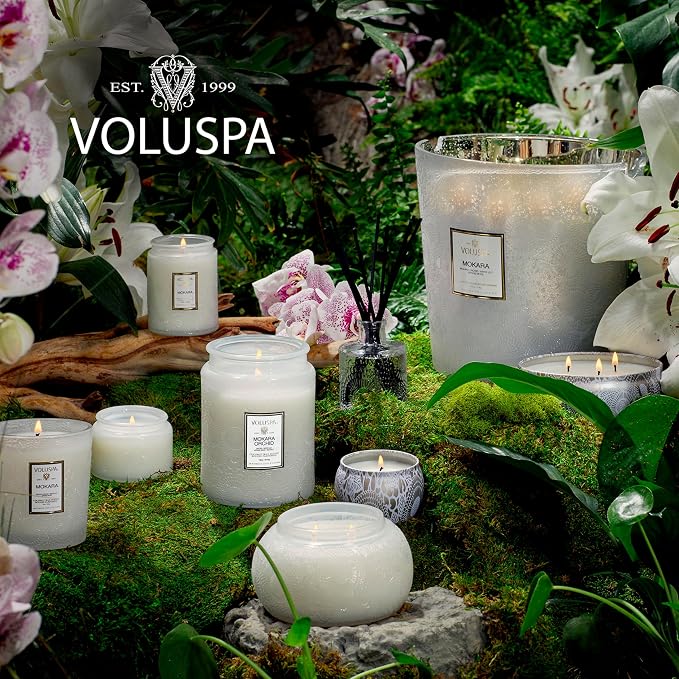 Voluspa Mokara Orchid Large Scented Candle Jar 18 Oz, 100 Hr Burn | Vegan - Image 6