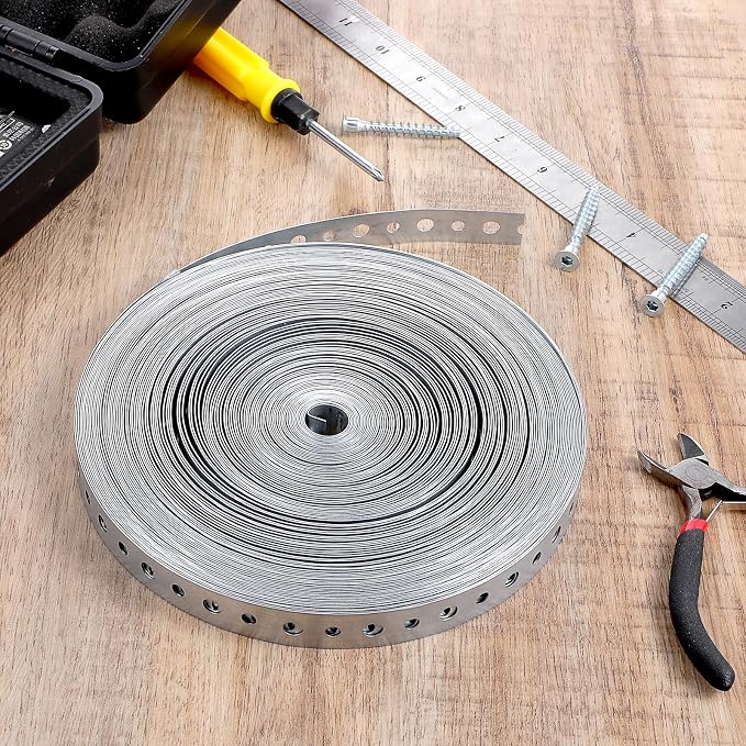 100 Feet 24-Gauge Galvanized Metal Pipe Strap, Galvanized Hanger Straps - Image 7