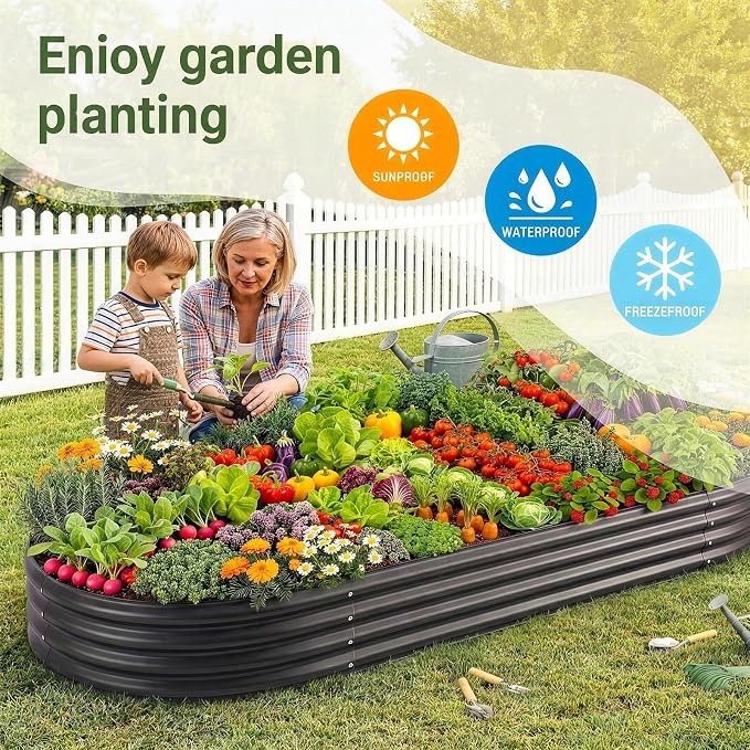 Land Guard 2 Pcs 6ft Metal Raised Garden Bed - Image 6