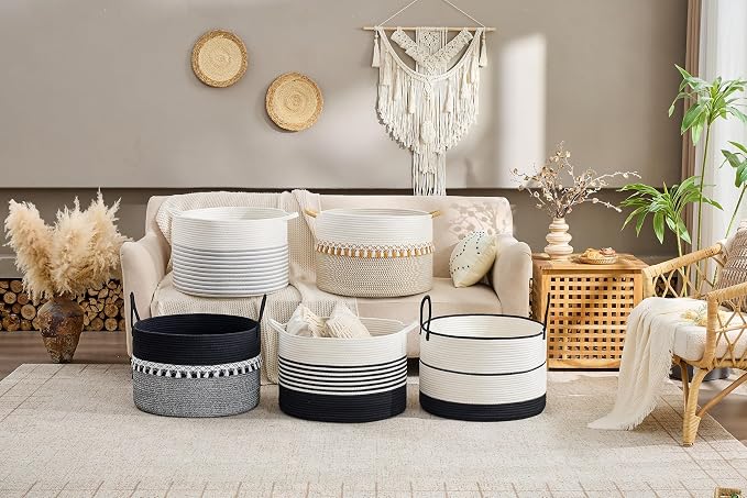 KAKAMAY Large Blanket Basket - Image 7