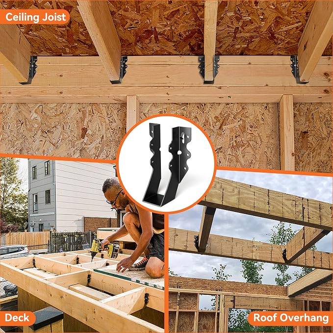 50 Pcs Black 2x6 Joist Hanger, LU26 18 Gauge Double Shear Face Mount Joist - Image 4