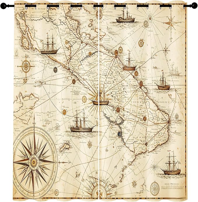 Vintage Nautical Blackout Curtains - Image 7