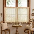Sutuo Home Beige Boho Lace Short Kitchen Curtains 36 inches Long by SutuoHome