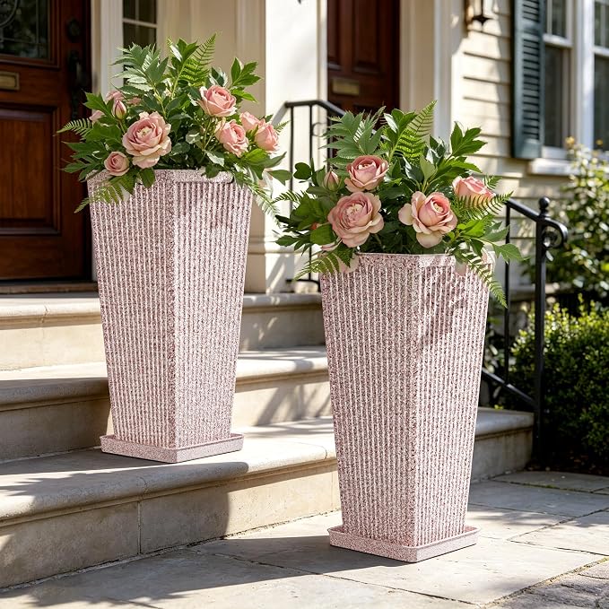 24" Tapered Tall Planters for Outdoor Plants by Diyfire