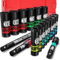 17 Piece 1/2" Drive Impact Socket Set, 3/8" by Aiourx