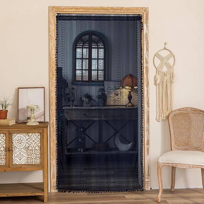 Sutuo Home Navy Blue Boho Doorway Curtain by SutuoHome