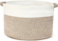 Large Blanket Basket for Living Room, Woven Rope Storage Basket | 20"D x 13"H | by KODOMOORE