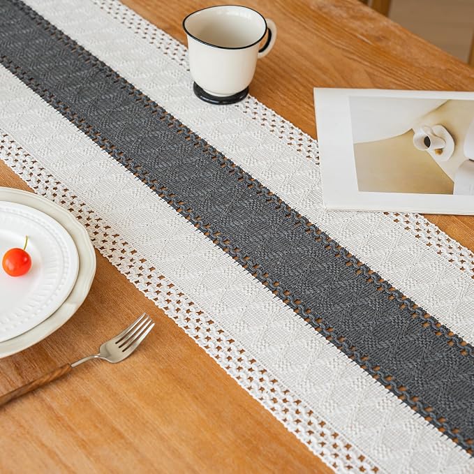 Farmhouse Table Runner for Home Decor 12x90 Grey Fall Home Decor | 90 Inches - Image 4