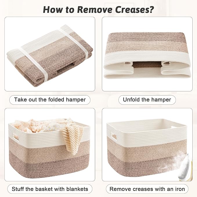 Artfeel Blanket Basket, Rectangle Woven Baskets - Image 7