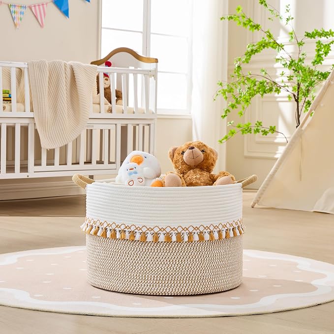 KAKAMAY Large Blanket Basket - Image 5