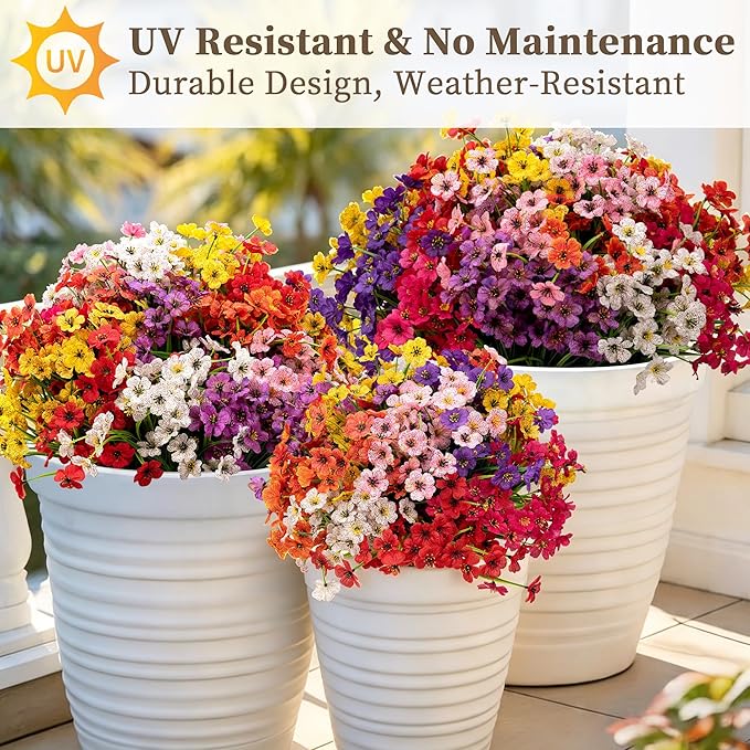 24 Bundles Artificial Flowers for Outdoors/Indoors, Fake Flowers Plants for - Image 5