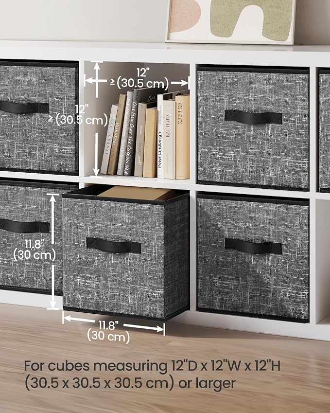 SONGMICS Storage Cubes, 11.8-Inch Foldable Closet Organizers | Non-Woven Fabric - Image 3
