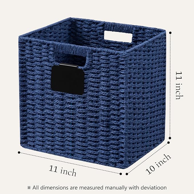 UBBCARE 2 Pack Wicker Basket, 10.5×10.5 Storage Cubes - Image 2