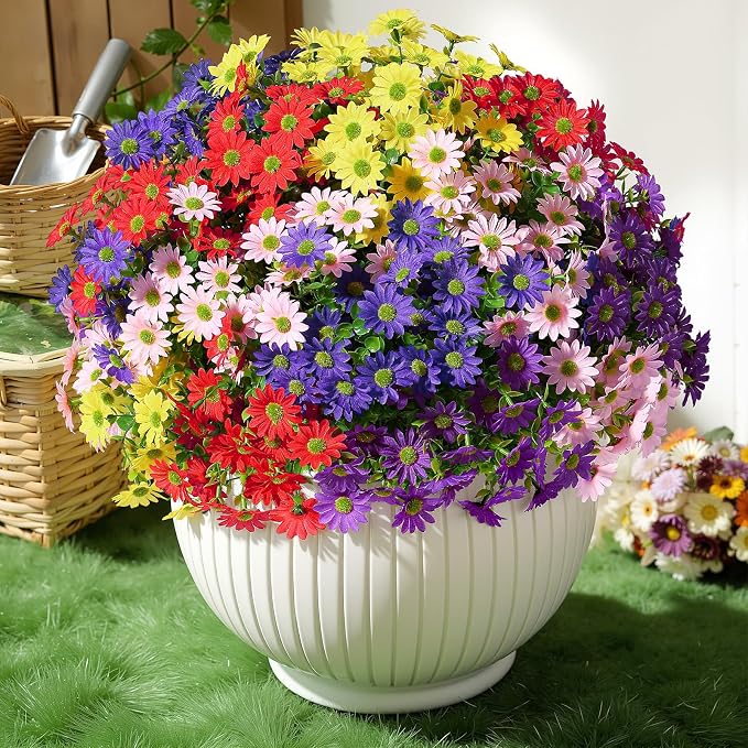 Alupssuc 40 Bundles Artificial Daisies Flowers Fake Silk Plant - Image 6