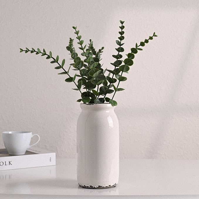 VICTOR & TERESA Rustic White Vase - Image 2