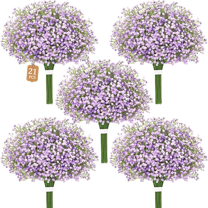 21Pcs Babys Breath Artificial Flowers, Baby Breath Flowers Artificial Bulk | by Yastouay