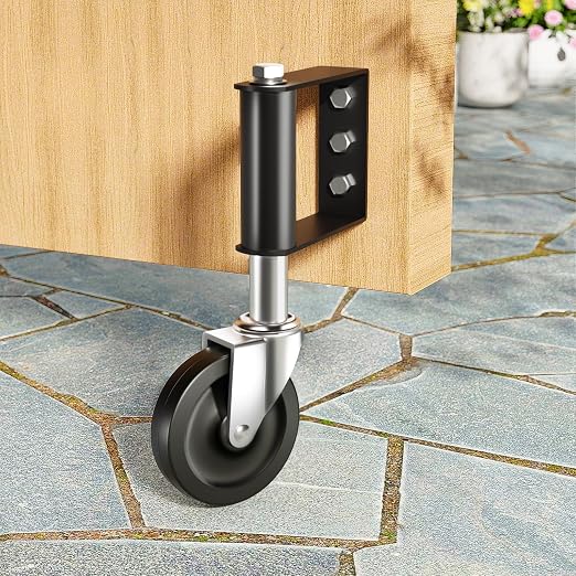 Ronlap Gate Caster Wheels for Wooden Gate, 220 Lbs, 4 Inches, 2 Pack | Heavy - Image 2