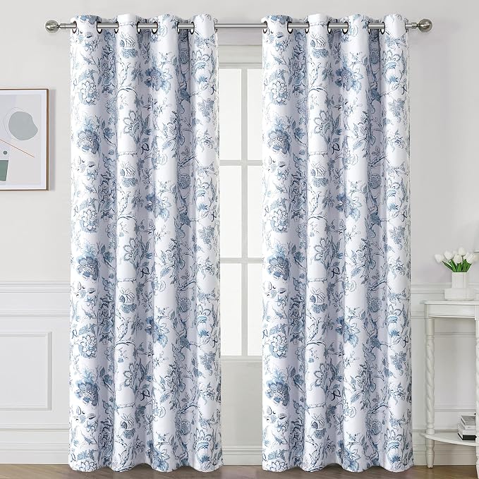 H.VERSAILTEX Blackout Curtains 108 Inch Length 2 Panels Set Floral Print - Image 2