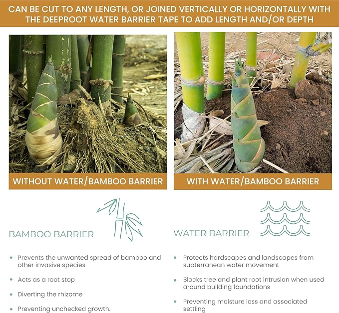 DeepRoot Water & Bamboo Root Barrier, USA Made | Durable HDPE blocks roots & - Image 6