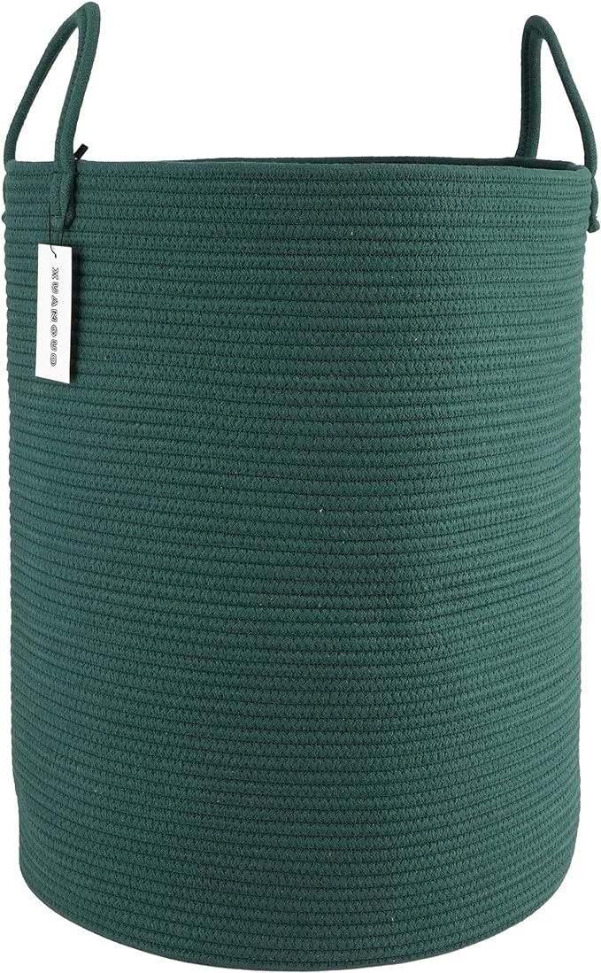 XUANGUO Cotton Rope Laundry Basket Hamper by XUANGUO