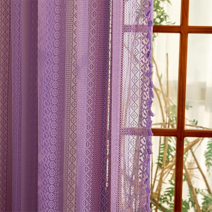 Sutuo Home Lavendar Boho Curtains 84 inches Long - Image 9