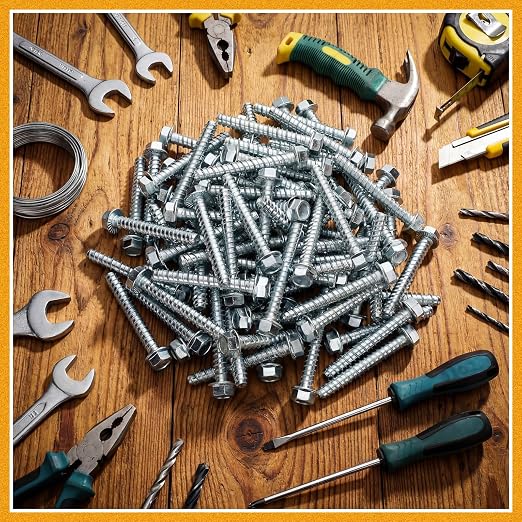 Hicarer 80 Pack 1/2 x 4 Inch Concrete Screws Galvanized - Image 7