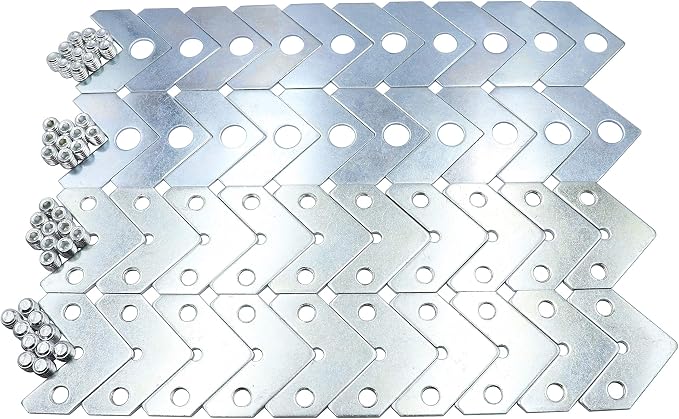 LBY 40pcs Picture Frame L Shape Angle Bracket Flat Plate Fastener, Metal - Image 2