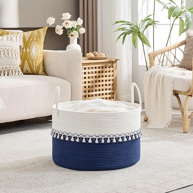 KAKAMAY Large Blanket Basket - Image 5