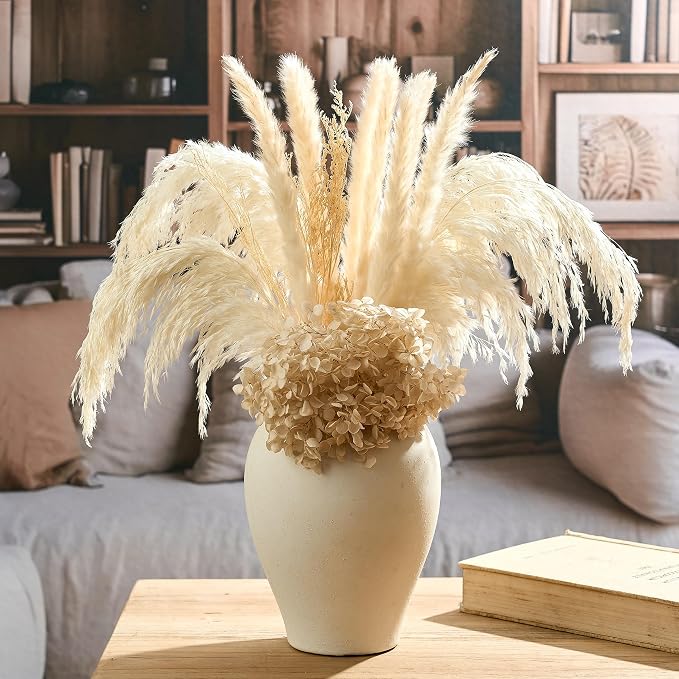 SIDUCAL Ceramic Vintage Flower Vase | 9 Inch Large Pottery Rustic Farmhouse - Image 5