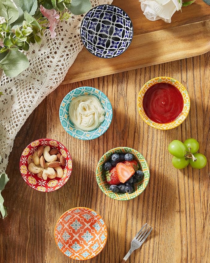 Metahom Ceramic Dipping Bowls, 4 Oz Small Colorful Bowl Set of 6, 3.5 Inch | - Image 4