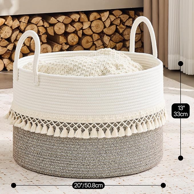 KAKAMAY Large Blanket Basket - Image 4