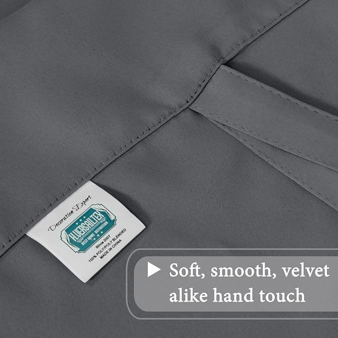 H.VERSAILTEX Solid Blackout Energy Efficient Tie Up Shades Rod Pocket Panel - Image 9