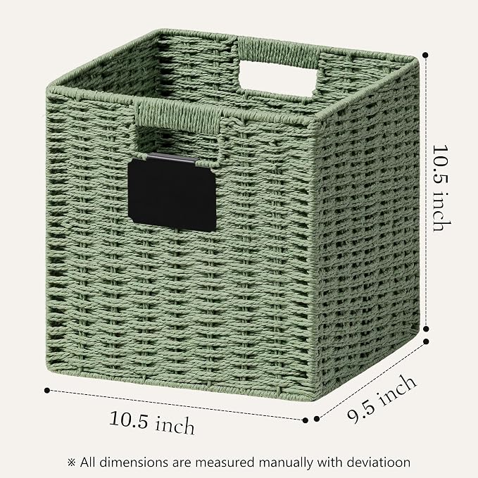 UBBCARE 2 Pack Wicker Basket, 10.5×10.5 Storage Cubes - Image 2