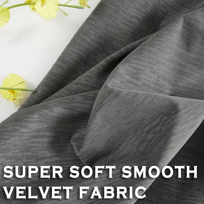 Kayne Studio Pewter Gray Velvet Pinch Pleated Back Tab Curtains 84Inch Long | - Image 5