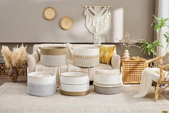 KAKAMAY Large Blanket Basket - Image 7