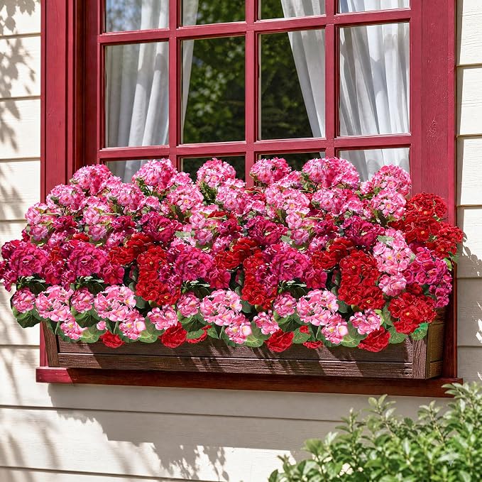 Artificial Geraniums Fake Flowers - Image 3