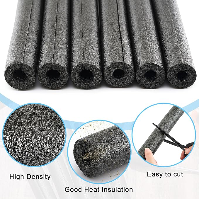 6 Pcs 1 Feet Foam Pipe Insulation Foam Tube Insulating Water Pipe Pool Swim - Image 6