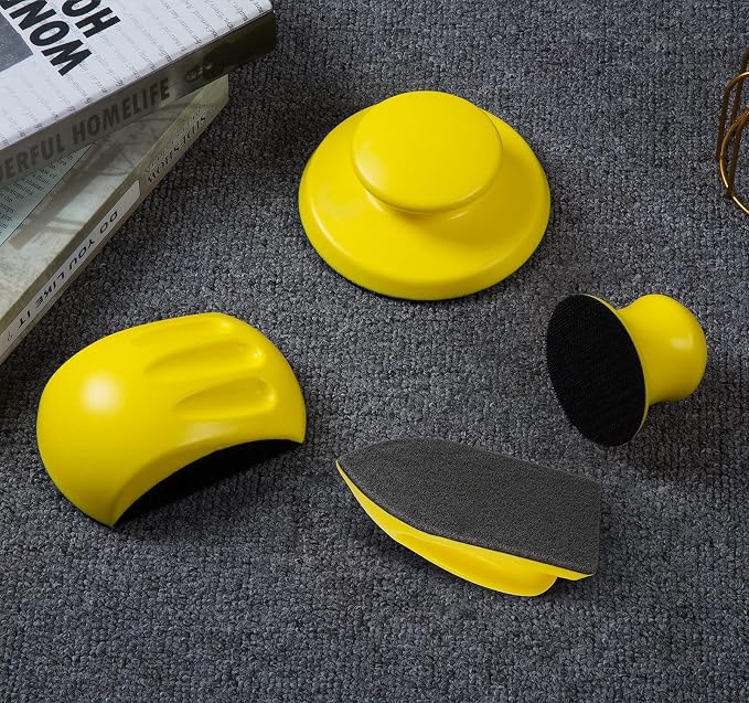 4PCS Hook and Loop Sanding Block Included 1 Cleaning Brush 5 Inch Round and - Image 6