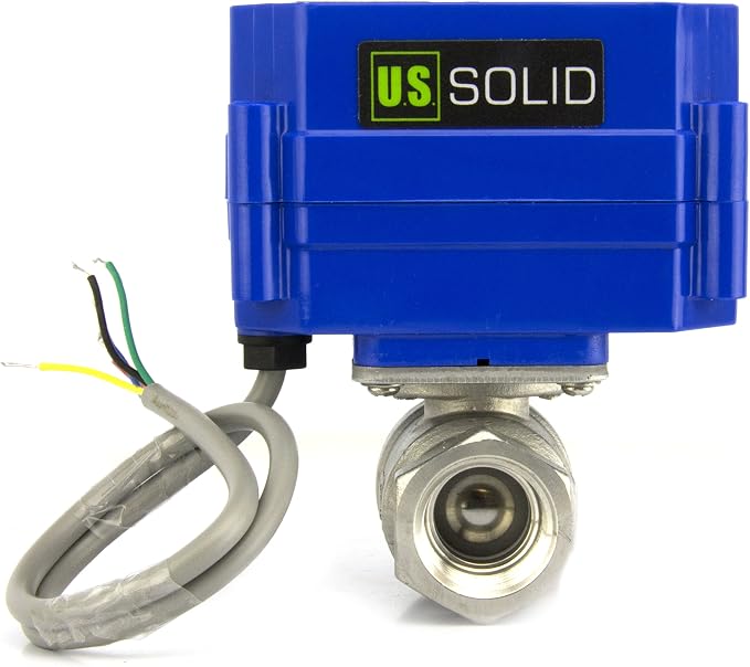 U.S. Solid 1/4 in Motorized Ball Valve NSF Certified 304 Stainless Steel by USSolid
