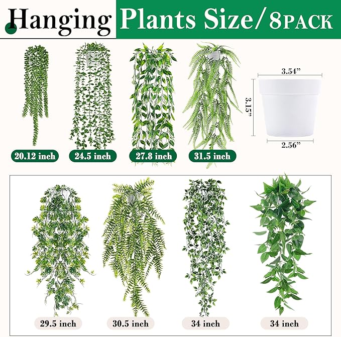 Der Rose 8Pcs Fake Hanging Plants - Image 3